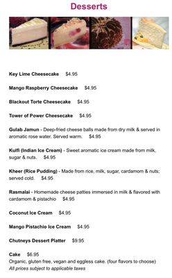 Menu photo 4 Chutneys Bistro Seattle, WA