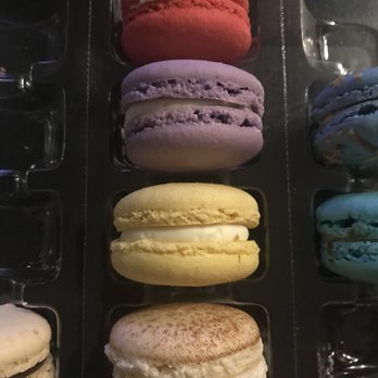 Lady Yum - Denny Triangle - Flavors I got (top to bottom): raspberry chardonnay, honey lavender, lemon, and oatmeal cookie - Macarons Near Me - Seattle, Washington Lady Yum - Denny Triangle - Flavors I got (top to bottom): raspberry chardonnay, honey lavender, lemon, and oatmeal cookie - Macarons Near Me - Seattle, Washington