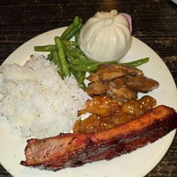 Dragon Hibachi & Sushi Buffet - Spare Ribs, Pork Bun, Green Beans, Grilled Chicken, Rice