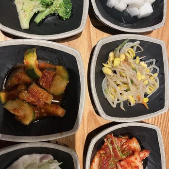 Stone Korean Restaurant - Banchan, the Napa kimchi (bottle right) is really good - Korean Near Me - Redmond, Washington