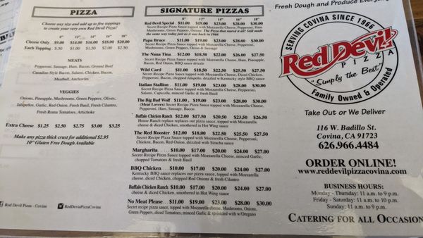 Menu photo 4 Red Devil Pizza Covina, CA Menu photo 4 Red Devil Pizza Covina, CA