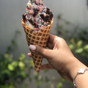 Big Softie - Vanilla soft serve in waffle cone with sprinkles and cocoa nib bark - Ice Cream & Frozen Yogurt Near Me - Atlanta, Georgia Big Softie - Vanilla soft serve in waffle cone with sprinkles and cocoa nib bark - Ice Cream & Frozen Yogurt Near Me - Atlanta, Georgia
