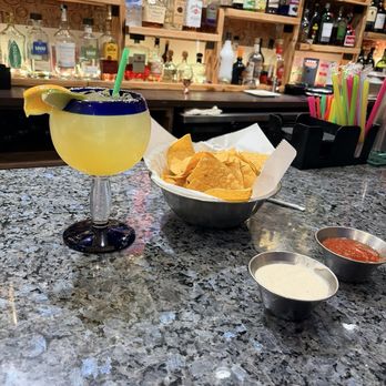 La Terraza Mexican Grill - Medium margarita with chips, red salsa and white sauce - Mexican Near Me - Williamsburg, Virginia La Terraza Mexican Grill - Medium margarita with chips, red salsa and white sauce - Mexican Near Me - Williamsburg, Virginia