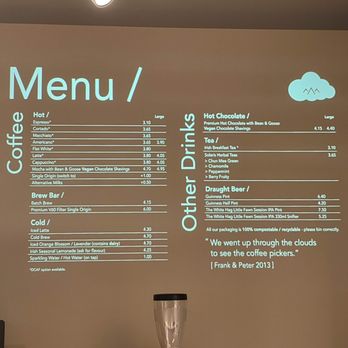 Cloud Picker Cafe - Drinks menu - Irish Near Me - Dublin, D