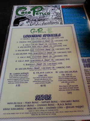 Menu photo 2 Casa Perico Oklahoma City, OK