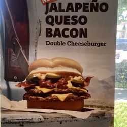 Jalapeño Queso Bacon Burger Advertisement.