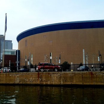 Buffalo CycleBoats - Key Bank Center from the bank - Boat Tours Near Me - Buffalo, New York