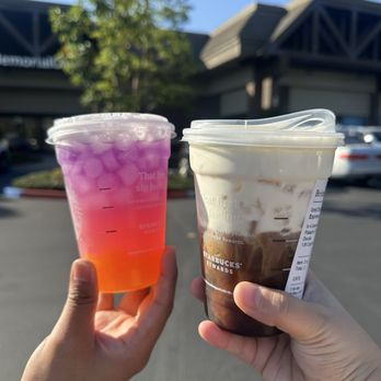 Starbucks - Butterfly drink and a Doppio espresso with pistachio cold foam! - Coffee & Tea Near Me - Irvine, California Starbucks - Butterfly drink and a Doppio espresso with pistachio cold foam! - Coffee & Tea Near Me - Irvine, California