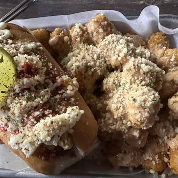 The Dogfather - Elote Dog...this was delicious! - Hot Dogs Near Me - San Antonio, Texas The Dogfather - Elote Dog...this was delicious! - Hot Dogs Near Me - San Antonio, Texas
