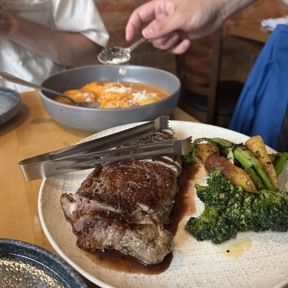 Burrata - NY strip, broccolini, and lobster rav - Italian Near Me - Philadelphia, Pennsylvania Burrata - NY strip, broccolini, and lobster rav - Italian Near Me - Philadelphia, Pennsylvania