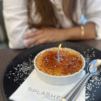 Splashes Restaurant - Birthday cake - New American Near Me - Laguna Beach, California Splashes Restaurant - Birthday cake - New American Near Me - Laguna Beach, California