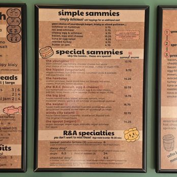R&A Sourdough - Menu as of Feb 2026 - Bagels Near Me - Chicago, Illinois