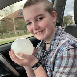 Raven's Cauldron - Selenite sphere as big as Xage's head!