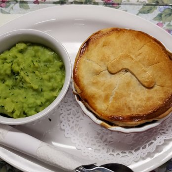 Oliver's Tea Room - London Pub Pie with Mushy Peas - Tea Rooms Near Me - Chilliwack, British Columbia