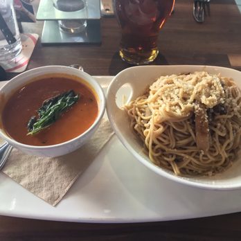 Yard House - Tomato Bisque and Shiitake Garlic Noodles - New American Near Me - Denver, Colorado