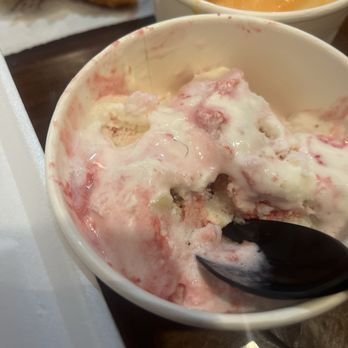 Melvin’s at Riverside - Strawberry cheesecake ice cream with a hair. - Southern Near Me - Fayetteville, North Carolina