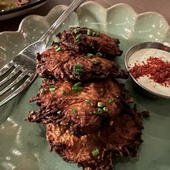 Ema - Sweet Potato Latkes - Mediterranean Near Me - Glenview, Illinois Ema - Sweet Potato Latkes - Mediterranean Near Me - Glenview, Illinois