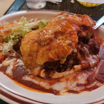 El Patio De Albuquerque - Breakfast sopapilla with carne adovada - New Mexican Cuisine Near Me - Albuquerque, New Mexico