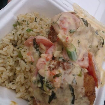 Jemil's Big Easy - Shrimp-stuffed cod cakes and rice pilaf - Caterers Near Me - Seattle, Washington Jemil's Big Easy - Shrimp-stuffed cod cakes and rice pilaf - Caterers Near Me - Seattle, Washington