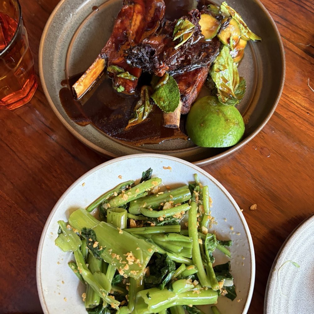 Water spinach & Crispy Lamb Ribs Water spinach & Crispy Lamb Ribs