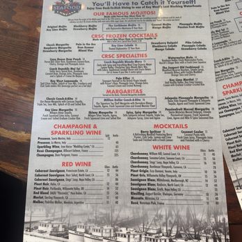 Conch Republic Seafood - Drink menu - Seafood Near Me - Key West, Florida