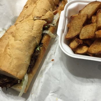 Villager's Cafe - Pot Roast Poor Boy + Fries - Southern Near Me - Maurice, Louisiana
