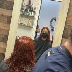 Lesag Hair Salon - 1st time dying Virgin hair-- didn't need bleach, they used a high color lift treatment. Asked for a strong copper.