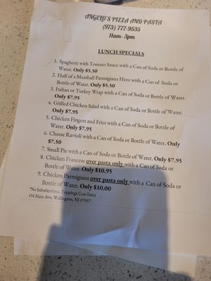 Menu photo 2 Angelo's Pizza & Pasta Wallington, NJ Menu photo 2 Angelo's Pizza & Pasta Wallington, NJ