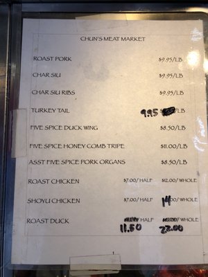 Menu photo 7 Chun's Meat Market Honolulu, HI