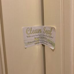 Each room is disinfected and sealed before check in!