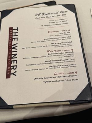 Menu photo 4 The Winery Restaurant & Wine Bar Tustin, CA