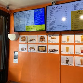 Tea Plus - menus on the wall of a restaurant - Bubble Tea Near Me - San Francisco, California