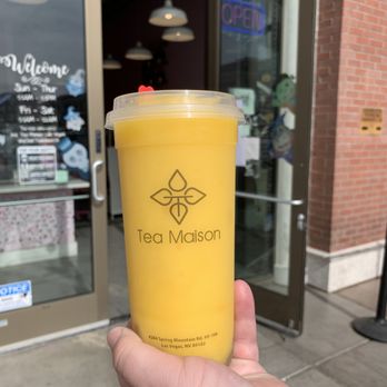 Tea Maison - Mango Slush with Crystal Boba - Juice Bars & Smoothies Near Me - Las Vegas, Nevada Tea Maison - Mango Slush with Crystal Boba - Juice Bars & Smoothies Near Me - Las Vegas, Nevada