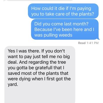 Econly Lawn Care - a text message from a customer - Lawn Services Near Me Econly Lawn Care - a text message from a customer - Lawn Services Near Me