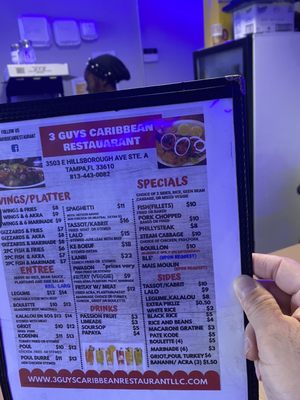 Menu photo 1 3 Guys Caribbean Restaurant Tampa, FL