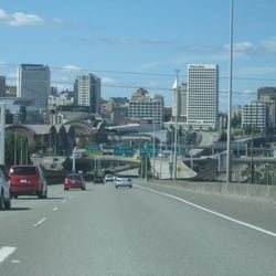 City of Tacoma - Moving along toward the center of Tacoma along the I-705 spur which ends right in the CBD.