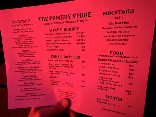 Menu photo 1 The Comedy Store West Hollywood, CA