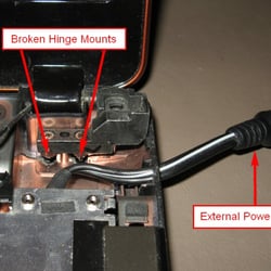 Laptop Fixer - Broken Hinge Mounts, External Power Jack