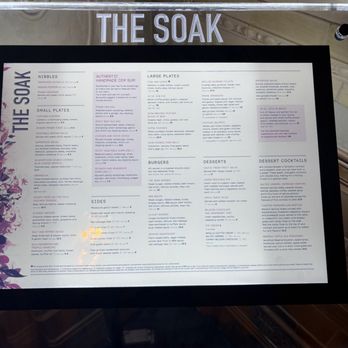 Grosvenor Hotel - Menu for The Soak - Hotels Near Me - London, XGL