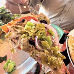 Placitas Pizza - Look at those toppings! Thebworks pizza