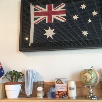 Sydney Providence - I heard Sydney Providence is inspired by some Australian cafes, hence the name & decor details around the store like this flag & globe. - Coffee & Tea Near Me - Providence, Rhode Island Sydney Providence - I heard Sydney Providence is inspired by some Australian cafes, hence the name & decor details around the store like this flag & globe. - Coffee & Tea Near Me - Providence, Rhode Island