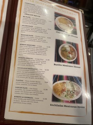 Menu photo 3 La Quebrada Huntsville, AR