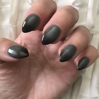 Designer Nails Studio - Dark gray dip powder with black tips - Nail Salons Near Me - Studio City, California Designer Nails Studio - Dark gray dip powder with black tips - Nail Salons Near Me - Studio City, California