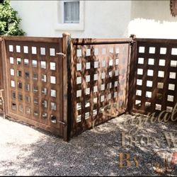 Affordable Fence and Gates - Custom geometric style courtyard fence and matching gate.