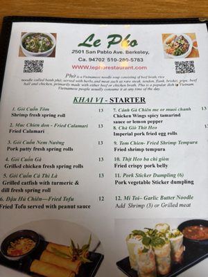 Menu photo 4 Le Pho Berkeley, CA