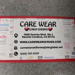Care Wear Uniforms - Business card (front).