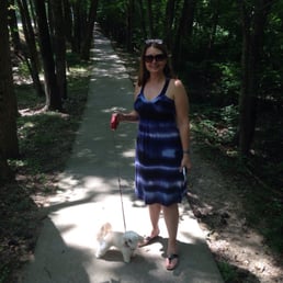 Cindy loving her stroll in the park