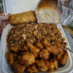 Hong Kong Chinese Restaurant - Tons of food with orange chicken dinner