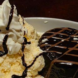Murphy's Taproom & Carriage House - Dessert.  Molten lava cake with vanilla ice cream.