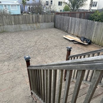 Westcoast Hardscape - OUR BACKYARD ONCE DEMO WAS COMPLETED AND FIRST SET OF MATERIALS WERE LAYED AND LEVELED TO PREP FOR PAVERS - Masonry/Concrete Near Me
